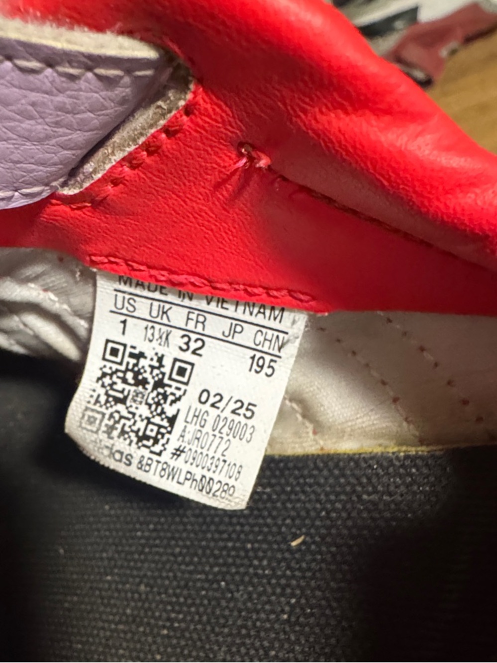 adidas Kids Lavender Sneakers with Pink Stripes - Picture 4 of 4